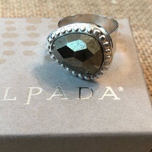 Silpada Pyrite Sterling Silver Fantasy Ring Sz 10